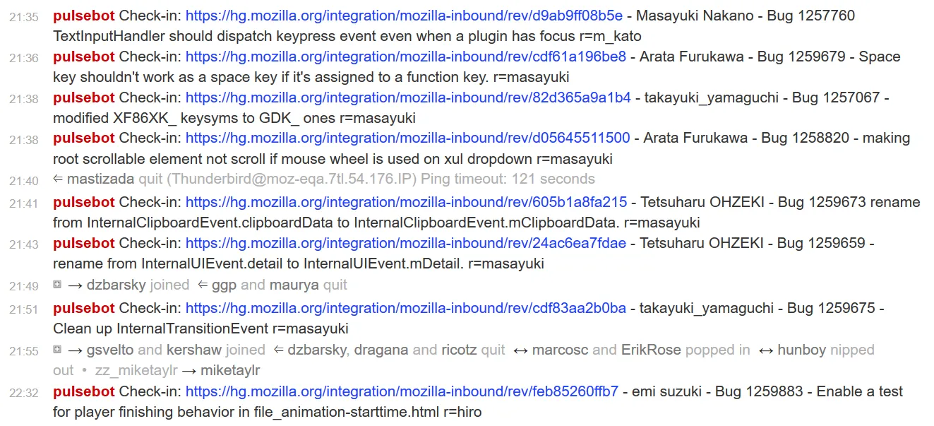 Lots of Japanese commits